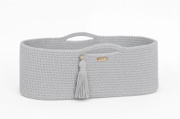 My Sweet Baby Kosz Mojżesza BOHO bawełniany Handmade z materacykiem - jasny szary