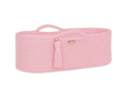 My Sweet Baby Kosz Mojżesza BOHO bawełniany Handmade z materacykiem - różowy