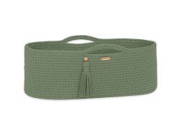 My Sweet Baby Kosz Mojżesza BOHO bawełniany Handmade z materacykiem - szałwia