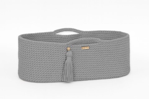 My Sweet Baby Kosz Mojżesza BOHO bawełniany Handmade z materacykiem - szary