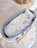 My Sweet Baby Kosz Mojżesza BOHO bawełniany Handmade z materacykiem - szary