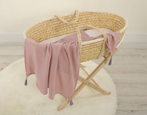 My Sweet Baby Muślinowy kocyk dla niemowląt z chwostami - brudny róż