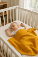My Sweet Baby Muślinowy kocyk dla niemowląt z chwostami - musztardowy