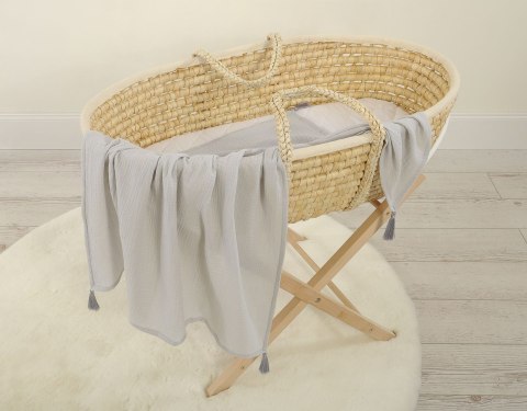 My Sweet Baby Muślinowy kocyk dla niemowląt z chwostami - szary