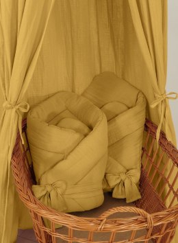 My Sweet Baby Muślinowy rożek dla niemowląt wiązany miękki - musztardowy