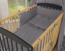 My Sweet Baby Ochraniacz uniwersalny MUŚLIN 180x30 cm - antracyt