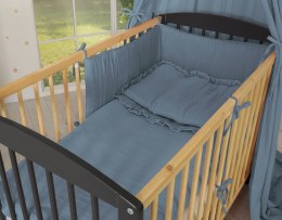 My Sweet Baby Ochraniacz uniwersalny MUŚLIN 180x30 cm - brudny niebieski