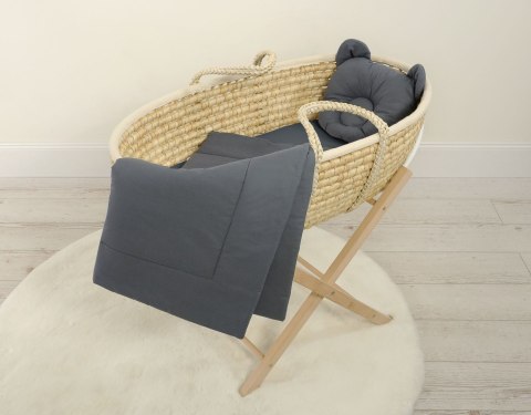 My Sweet Baby Pościel dla niemowląt z wypełnieniem kołderka i poduszka profilowana Miś - zestaw 2cz. - antracyt