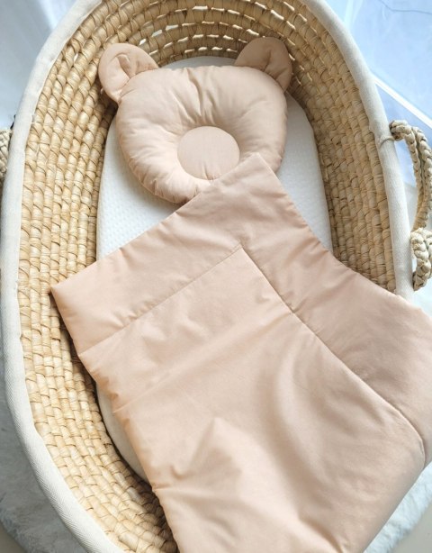 My Sweet Baby Pościel dla niemowląt z wypełnieniem kołderka i poduszka profilowana Miś - zestaw 2cz. - beżowy