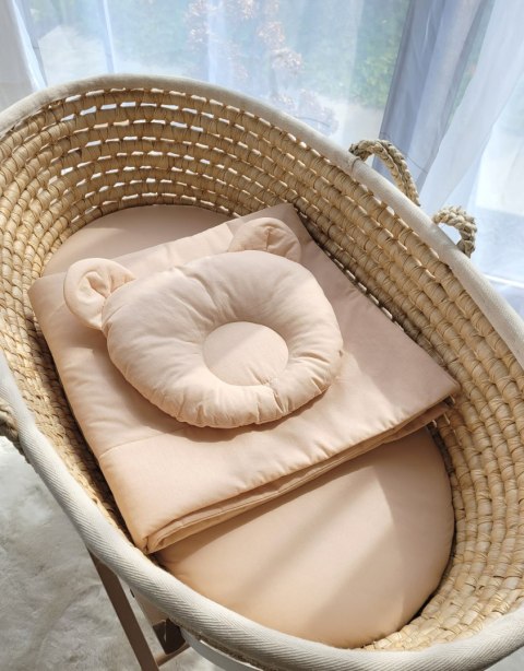 My Sweet Baby Pościel dla niemowląt z wypełnieniem kołderka i poduszka profilowana Miś - zestaw 2cz. - beżowy