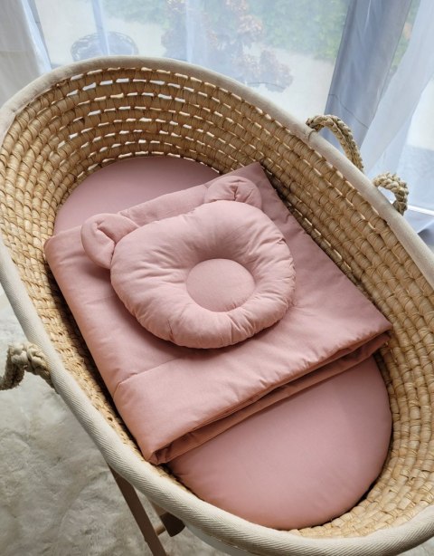 My Sweet Baby Pościel dla niemowląt z wypełnieniem kołderka i poduszka profilowana Miś - zestaw 2cz. - brudny róż