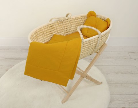 My Sweet Baby Pościel dla niemowląt z wypełnieniem kołderka i poduszka profilowana Miś - zestaw 2cz. - musztardowy