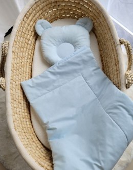 My Sweet Baby Pościel dla niemowląt z wypełnieniem kołderka i poduszka profilowana Miś - zestaw 2cz. - niebieski