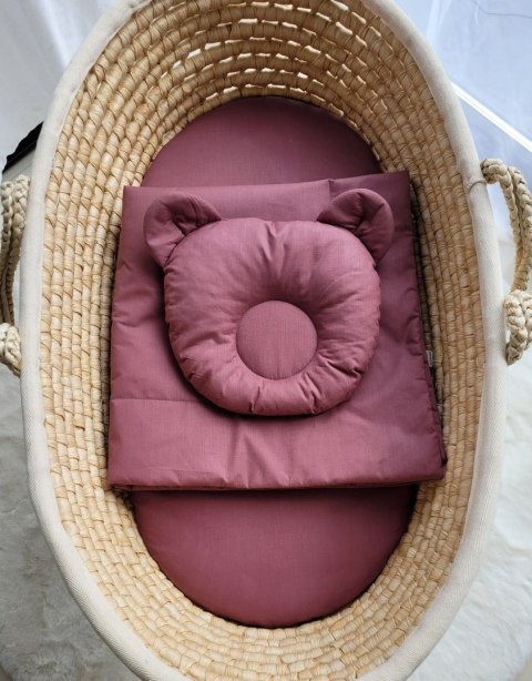 My Sweet Baby Pościel dla niemowląt z wypełnieniem kołderka i poduszka profilowana Miś - zestaw 2cz. - róż retro