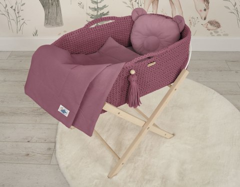 My Sweet Baby Pościel dla niemowląt z wypełnieniem kołderka i poduszka profilowana Miś - zestaw 2cz. - róż retro