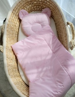 My Sweet Baby Pościel dla niemowląt z wypełnieniem kołderka i poduszka profilowana Miś - zestaw 2cz. - różowy