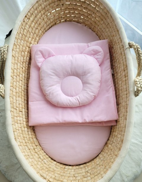 My Sweet Baby Pościel dla niemowląt z wypełnieniem kołderka i poduszka profilowana Miś - zestaw 2cz. - różowy
