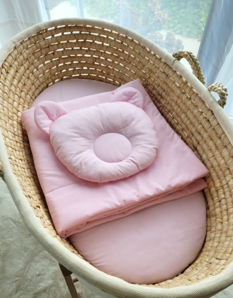 My Sweet Baby Pościel dla niemowląt z wypełnieniem kołderka i poduszka profilowana Miś - zestaw 2cz. - różowy