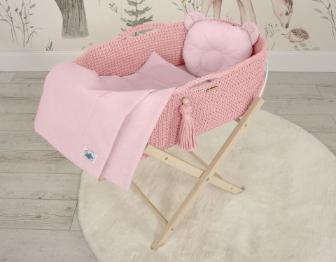 My Sweet Baby Pościel dla niemowląt z wypełnieniem kołderka i poduszka profilowana Miś - zestaw 2cz. - różowy