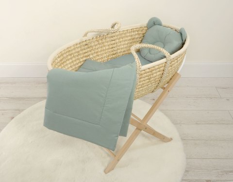 My Sweet Baby Pościel dla niemowląt z wypełnieniem kołderka i poduszka profilowana Miś - zestaw 2cz. - szałwia