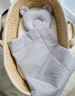 My Sweet Baby Pościel dla niemowląt z wypełnieniem kołderka i poduszka profilowana Miś - zestaw 2cz. - szary