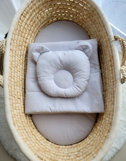 My Sweet Baby Pościel dla niemowląt z wypełnieniem kołderka i poduszka profilowana Miś - zestaw 2cz. - szary