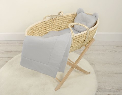 My Sweet Baby Pościel dla niemowląt z wypełnieniem kołderka i poduszka profilowana Miś - zestaw 2cz. - szary