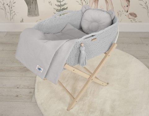 My Sweet Baby Pościel dla niemowląt z wypełnieniem kołderka i poduszka profilowana Miś - zestaw 2cz. - szary