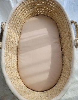 My Sweet Baby Prześcieradło bawełniane do kosza Mojżesza Boho wózka gondoli 75x35 cm - beżowe