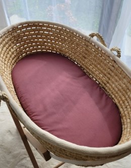 My Sweet Baby Prześcieradło bawełniane do kosza Mojżesza Boho wózka gondoli 75x35 cm - róż retro