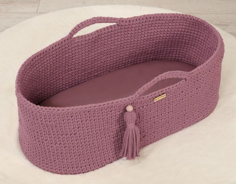 My Sweet Baby Prześcieradło bawełniane do kosza Mojżesza Boho wózka gondoli 75x35 cm - róż retro