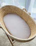 My Sweet Baby Prześcieradło bawełniane do kosza Mojżesza Boho wózka gondoli 75x35 cm - szare