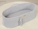 My Sweet Baby Prześcieradło bawełniane do kosza Mojżesza Boho wózka gondoli 75x35 cm - szare