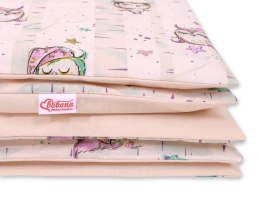 Bobono Dwustronna pościel dla dzieci 2-częściowa bawełniana - sówki pudrowy róż