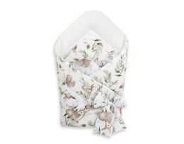 Bobono Dwustronny rożek dla niemowląt miękki z wiązaniem - woodland olive