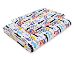 Bobono Komplet pościeli dla dzieci z wypełnieniem 135x100 cm - kolorowe autka