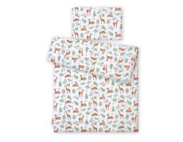 Bobono Komplet pościeli dla dzieci z wypełnieniem 135x100 cm - sarenki białe