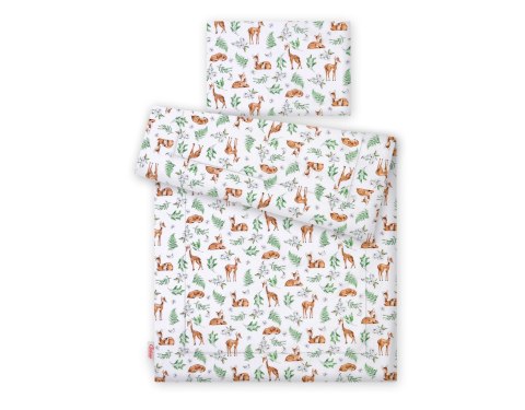 Bobono Komplet pościeli dla dzieci z wypełnieniem 135x100 cm - sarenki białe