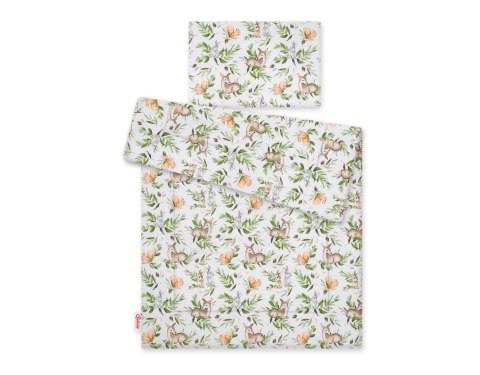 Bobono Komplet pościeli dla dzieci z wypełnieniem 135x100 cm - woodland green