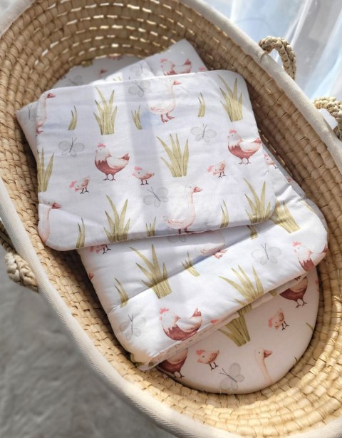 Bobono Komplet pościeli dla niemowląt z wypełnieniem 2-cz 75x100cm NEWBORN - In the country