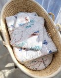 Bobono Komplet pościeli dla niemowląt z wypełnieniem 2-cz 75x100cm NEWBORN - blue birds