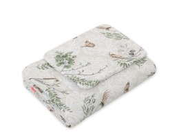 Bobono Komplet pościeli dla niemowląt z wypełnieniem 2-cz 75x100cm NEWBORN - brown birds