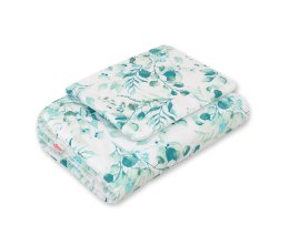 Bobono Komplet pościeli dla niemowląt z wypełnieniem 2-cz 75x100cm NEWBORN - eucaliptus mint