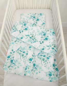 Bobono Komplet pościeli dla niemowląt z wypełnieniem 2-cz 75x100cm NEWBORN - eucaliptus mint