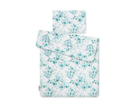 Bobono Komplet pościeli dla niemowląt z wypełnieniem 2-cz 75x100cm NEWBORN - eucaliptus mint