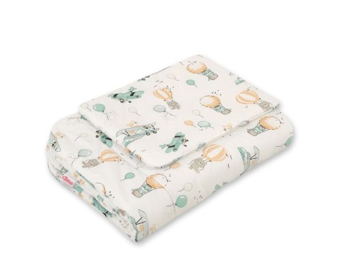 Bobono Komplet pościeli dla niemowląt z wypełnieniem 2-cz 75x100cm NEWBORN - sky adventure