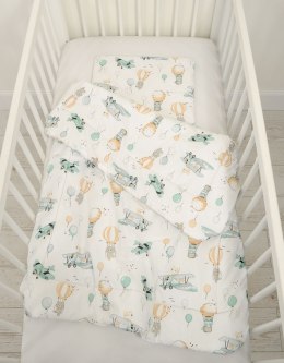 Bobono Komplet pościeli dla niemowląt z wypełnieniem 2-cz 75x100cm NEWBORN - sky adventure