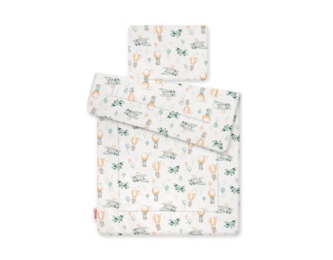 Bobono Komplet pościeli dla niemowląt z wypełnieniem 2-cz 75x100cm NEWBORN - sky adventure
