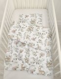 Bobono Komplet pościeli dla niemowląt z wypełnieniem 2-cz 75x100cm NEWBORN - woodland olive
