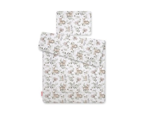 Bobono Komplet pościeli dla niemowląt z wypełnieniem 2-cz 75x100cm NEWBORN - woodland olive